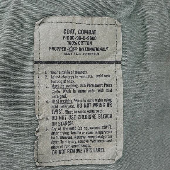 Vintage 60’s Propper Military Combat Coat Men’s Distressed Field Jacket Olive L - Picture 12 of 12